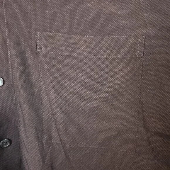 Perry Ellis Dress Shirt Button Up Pockets Men's 2X Long Sleeve Burgundy Red - Picture 2 of 12